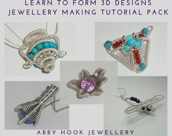 Learn to form 3 Dimensional designs with Wire - Jewellery Making Tutorial pack - 8 lessons included - pdf file instant download