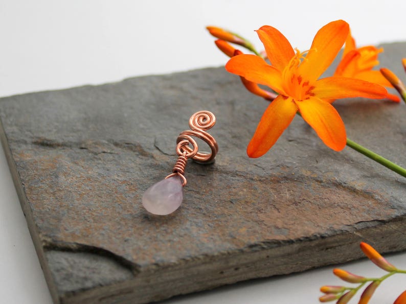 Hair Bead or Ring Spiral With Fluorite Dangle Beard Dreadlock Etsy UK