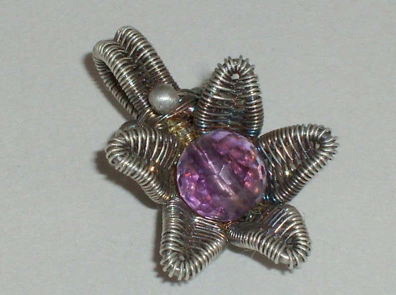 Lotus Flower Pendant, Wire Jewelry Tutorial, PDF File instant download with bonus chain tutorial image 3