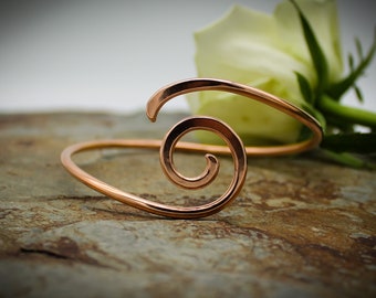 Copper Armlet - Open Spiral - Arm bracelet, Upper arm Cuff - Bohemian jewelry
