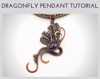 Wire Jewelry Tutorial, Odonata Woven Dragonfly Pendant, PDF instruction File instant download