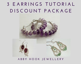 3 Earrings Tutorial Discount Package - 4 Tutorials - PDF files instant download