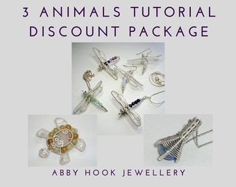 3 Animal Wire Jewelry Tutorial Discount Package - 3 lessons - PDF files instant download bonus free chain tutorial