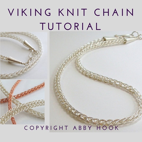 Viking knit Chain, Wire Jewelry Tutorial, PDF File instant download