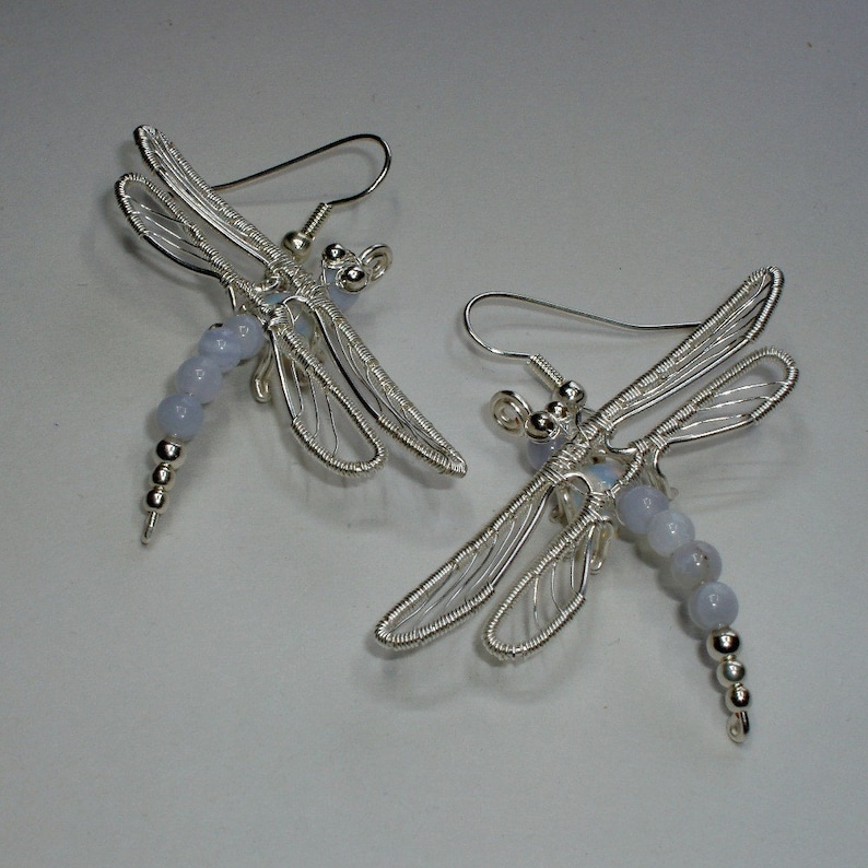 The Dragonfly collection, Wire Jewelry Tutorial, PDF File instant download with bonus chain tutorial image 5