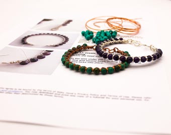 Kit para hacer pulseras Kiss Kross con materiales y tutorial, kit para hacer joyas con alambre.