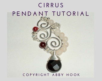 Wire Jewelry Tutorial, Cirrus pendant, PDF File instant download with bonus chain tutorial