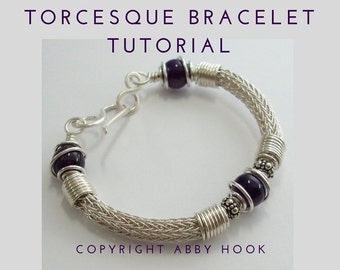 Pulsera Torcesque, Tutorial de joyería de alambre, Descarga instantánea de archivos PDF