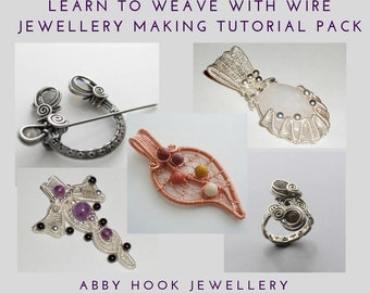 Learn to Weave with Wire Jewellery Making Tutorial pack - 8 lessons included - pdf file instant download