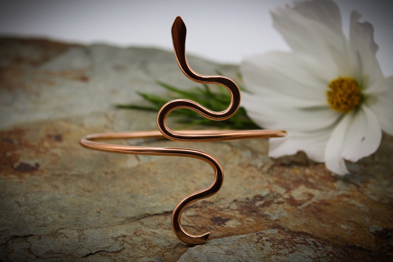 medium Asymetrical Snake Copper Armlet cuff Upper Arm bracelet