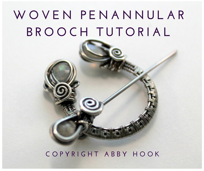 Woven Penannular Brooch, Wire Jewelry Tutorial, PDF File instant download, learn to make wire brooches image 1