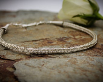 Sterling Silver Choker necklace - Viking weave