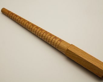 Redondo (graduado con líneas), triblete de madera, mandril de anillo para la fabricación de joyas