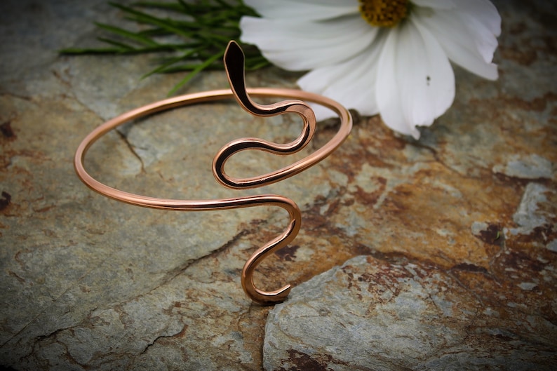 medium Asymetrical Snake Copper Armlet cuff Upper Arm bracelet