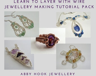 Aprender a Capa con alambre - Jewellery Making Tutorial pack - 8 lecciones incluidas - descarga instantánea de archivos pdf