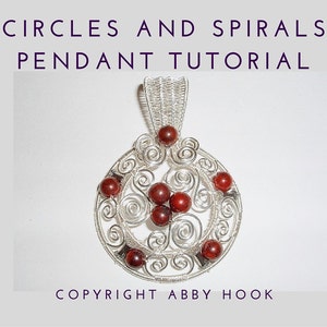 Circles and Spirals Pendant, Wire Jewelry Tutorial, PDF File instant download with bonus chain tutorial