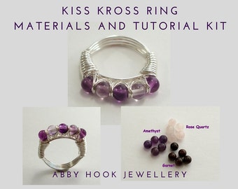 Kiss Kross Ring Materials and Tutorial Kit - Wire ring jewelry kit