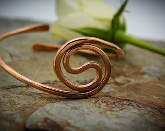 Copper Armlet - Yin Yang - Arm bracelet, Upper arm Cuff - Bohemian jewelry