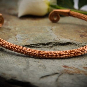 Viking Knit Neck Torc - Copper, Celtic Torq or Torque - wire woven necklace -large
