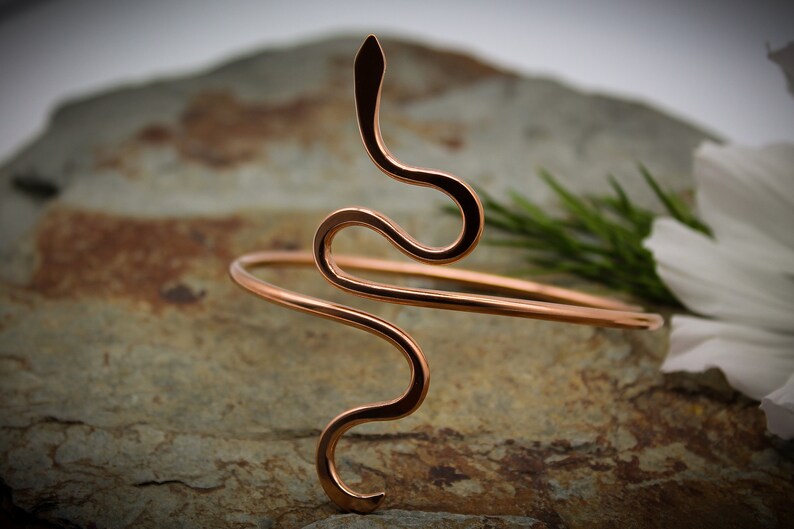 medium Asymetrical Snake Copper Armlet cuff Upper Arm bracelet
