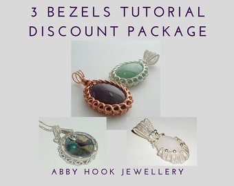 3 Bezels Tutorial Discount Package - 3 Jewelry Tutorials - PDF files instant download with bonus chain tutorial