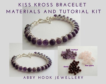 Materiali per bracciale Kiss Kross e kit tutorial - Kit braccialetto per gioielli in filo metallico