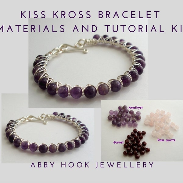 Materiali per bracciale Kiss Kross e kit tutorial - Kit braccialetto per gioielli in filo metallico