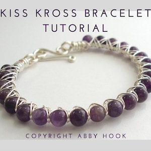 Kiss Kross Bracelet, Wire Jewelry Tutorial, PDF file instant download