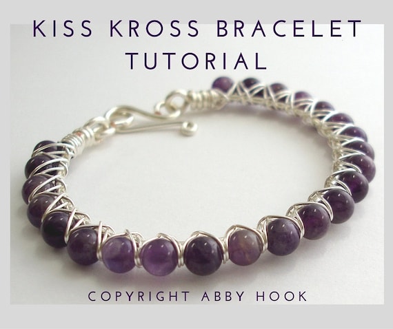 Kiss Kross Bracelet, Wire Jewelry Tutorial, PDF file instant download