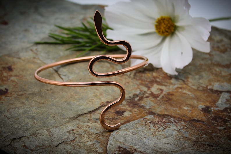 medium Asymetrical Snake Copper Armlet cuff Upper Arm bracelet