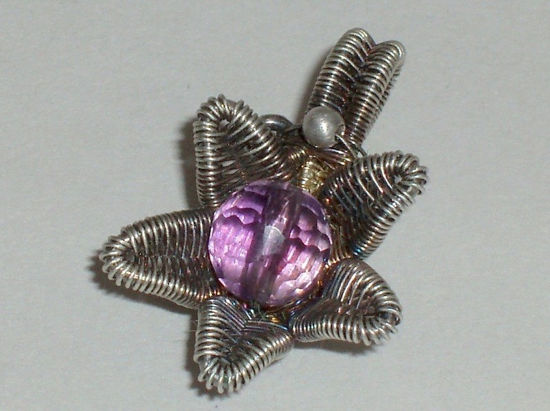 Lotus Flower Pendant, Wire Jewelry Tutorial, PDF File instant download with bonus chain tutorial image 2