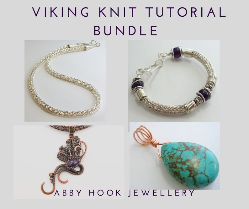 Viking knit Tutorial Bundle, Wire Jewelry Tutorials, includes 4 lessons, PDF File instant download image 1