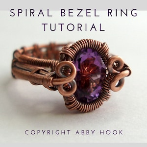 Spiral Bezel Ring, Wire Jewelry Tutorial, PDF File instant download