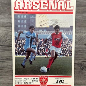 Arsenal fan Programme 1982 fixtures framed birthday gift
