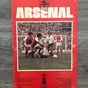 Arsenal fan Programme 1980-1981 fixtures framed birthday gift