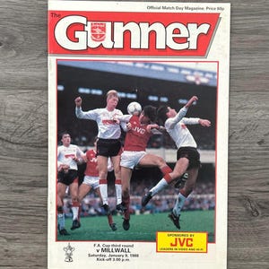Arsenal fan Programme 1988 -1989 fixtures framed birthday gift