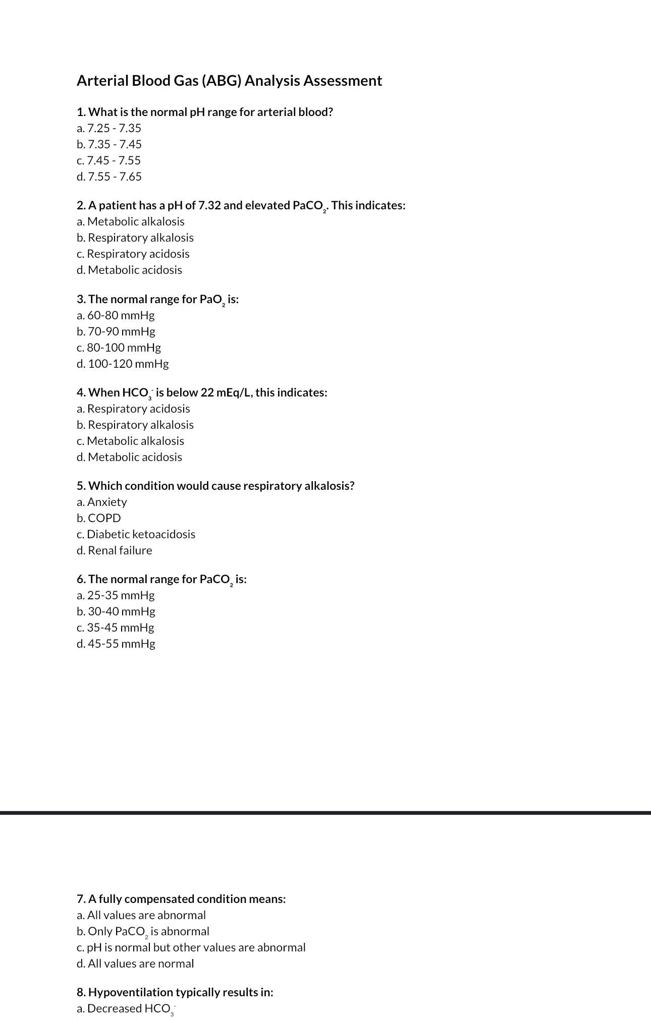 Abg Interpretation Examples Worksheet.pdf ABG Mastery Bundle: Worksheet & Practice Test for Arterial Blood Gas ...