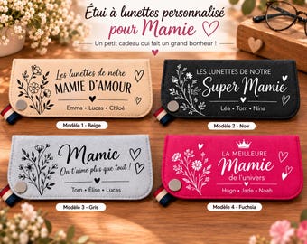 Personalized glasses case for Grandma, gift for grandmother, women's glasses case, Grandparents' Day gift, personalized name