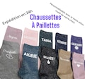 Chaussettes à Paillettes Personnalisées. Idéal cadeau pour femme et cadeau anniversaire pour Femme, cadeau mamie, cadeau maman product logo