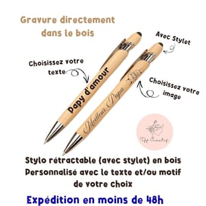 Personalized wooden pen / Ideal gift for Wedding/Man/Father&#39;s Day/Grandfather&#39;s Day/Godfather/Uncle/Father-in-law/Stag/Grandma/Mum/Woman