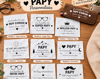 Personalized Grandpa Glasses Cleaning Cloth – Grandparents' Day Gift – Personalized Grandpa Gift – Grandchildren's Names