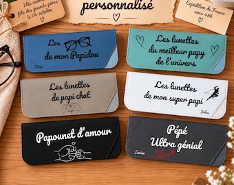 Personalized glasses case for Grandpa, gift for grandpa, men's glasses case, Grandparents' Day gift, personalized name