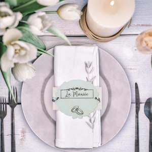 Marcador de lugar de madera personalizado para decoración de mesa de boda