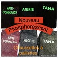 1 Pair of Glow-in-the-Dark Text Glitter Socks for Women, Grandmas, Girls product logo