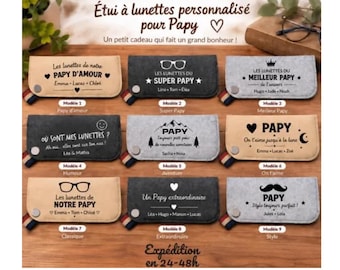 Personalized glasses case for Grandpa, gift for grandpa, men's glasses case, Grandparents' Day gift, personalized name