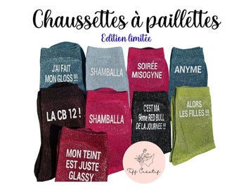 Pair of sequined socks