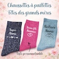 Personalized sequined socks. Ideal gift for Mother's Day and Grandmothers. product logo