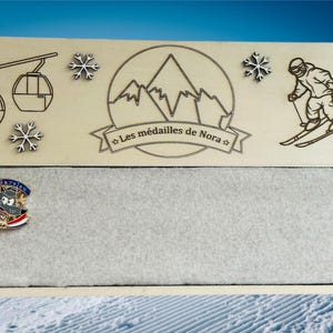 Holzrahmenhalterung für Skimedaillenhalter. ideales Geschenk für Kinder Mädchen oder Jungen