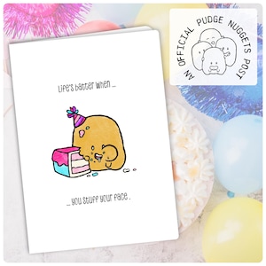 Carte de joyeux anniversaire, Gâteau, Grignotines, Cartes de voeux, Cadeaux uniques, Art, Amateurs de pépites, Gourmets, Amusant, Affirmation, Cadeau pour elle, Bougies