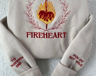 Throne Of Glass Fireheart Embroidered Sweatshirt, Tshirt,Throne Of Glass Quote, Empire of Storms, Heir of Fire Hoodie Gifts For Book Lovers